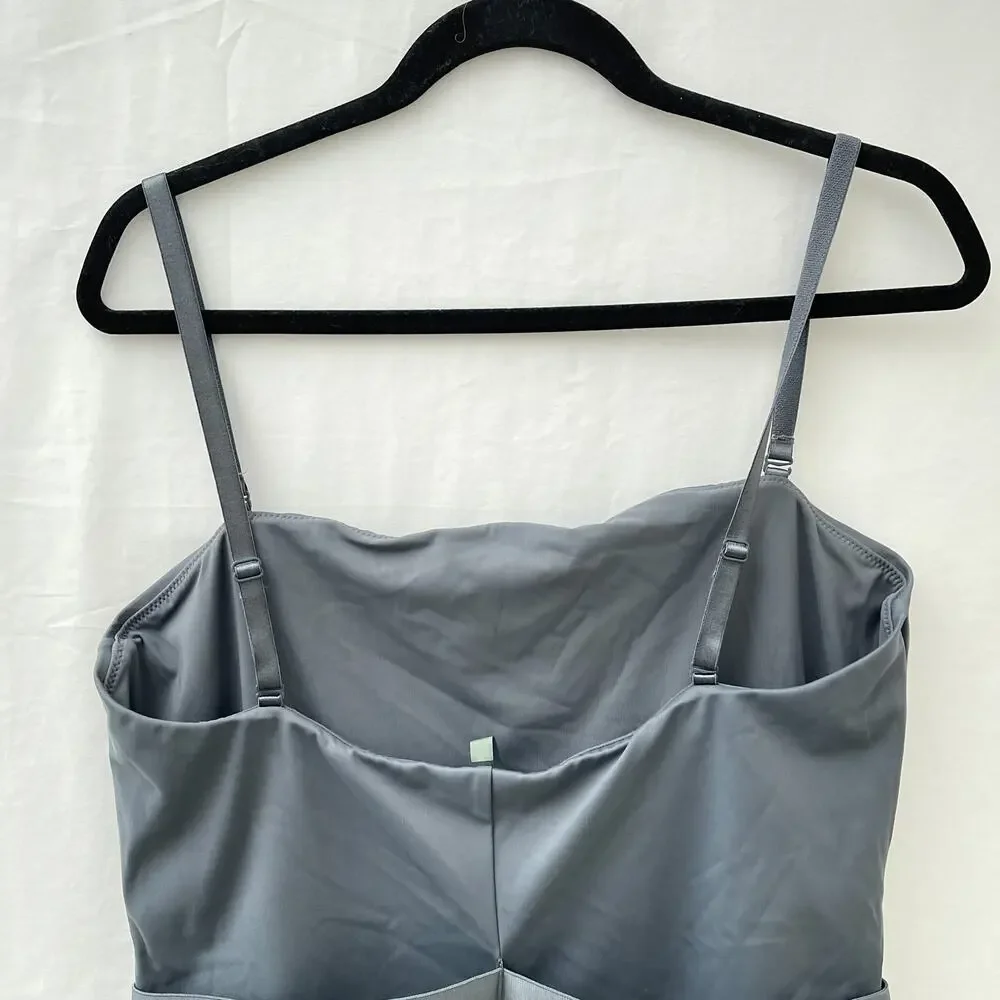 SKIMS Swimsuit Women 3X Gunmetal Gray Sculpting Strapless One Piece Belted NEW